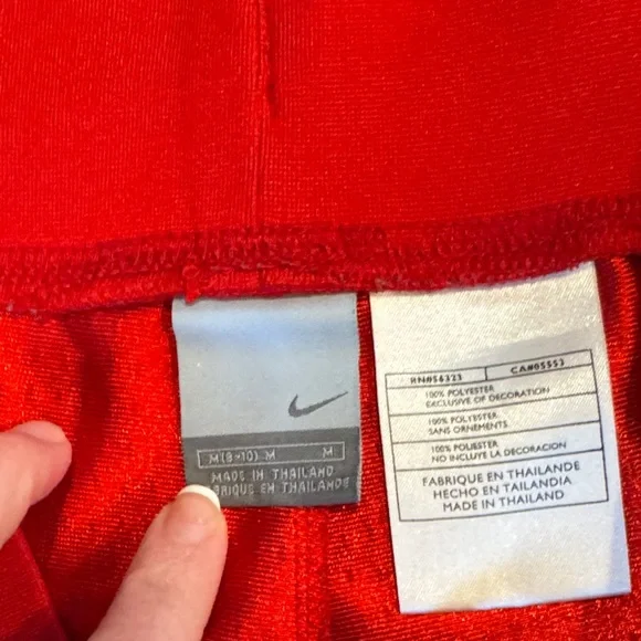 Nike Red Women’s Athletic Shorts with White Side Panels Medium - Picture 3 of 3